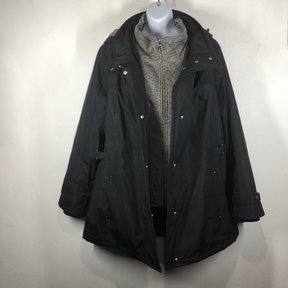 INTL Details black winter hooded jacket size 1X
